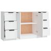 vidaXL Buffets 3 pcs Blanc Bois d'ing&eacute;nierie