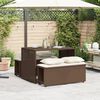 vidaXL Ensemble à manger de jardin 3 pcs et coussins marron poly rotin