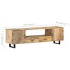 vidaXL Meuble TV 160x30x45 cm Bois massif de manguier
