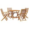 vidaXL Ensemble &agrave; manger de jardin 5 pcs taupe tissu et bois massif