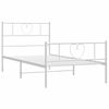 vidaXL Cadre de lit m&eacute;tal sans matelas avec pied de lit blanc 90x200cm