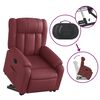 vidaXL Fauteuil inclinable &eacute;lectrique rouge bordeaux similicuir