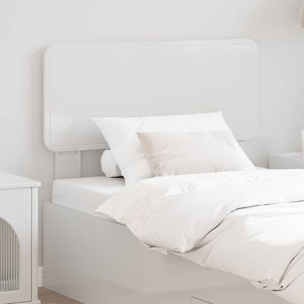 vidaXL T&ecirc;te de lit Blanc Brillant 75 cm Bois d'ing&eacute;nierie