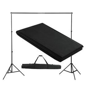 vidaXL Syst&egrave;me de support de toile de fond 300 x 300 cm Noir