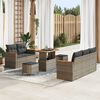 vidaXL Ensemble de canap&eacute; de jardin 8 pcs Gris polyrotin
