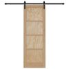 vidaXL Porte coulissante Naturel et Noir 73,5 x 211 cm Pin massif