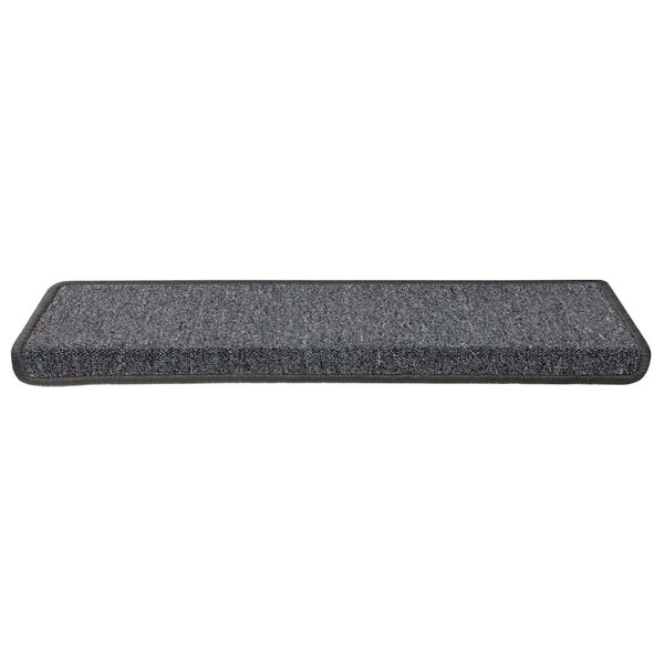 vidaXL Tapis d'escalier 30 pi&egrave;ces 65 x 21 x 4 cm Gris fonc&eacute; Bord rectangulaire