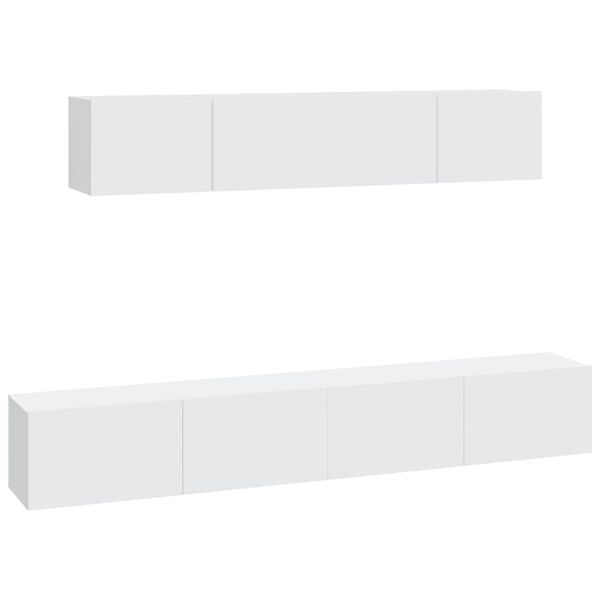 vidaXL Ensemble de meubles TV 4 pcs Blanc Bois d'ingénierie