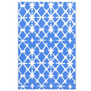 vidaXL Tapis d'ext&eacute;rieur ARAKIL bleu et blanc 120x180 cm PP