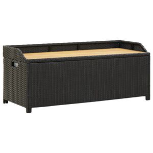 vidaXL Banc de rangement de jardin 120 cm R&eacute;sine tress&eacute;e Noir