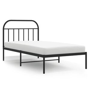 vidaXL Cadre de lit m&eacute;tal sans matelas avec t&ecirc;te de lit noir 100x200cm