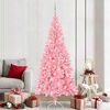 vidaXL Sapin de No&euml;l avec 300 LED avec support Rose 210 cm PVC