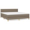 vidaXL Sommier &agrave; lattes de lit avec matelas Taupe 160x200 cm Tissu