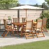 vidaXL Ensemble &agrave; Manger de jardin 7pcs bois d'acacia solide textil&egrave;ne