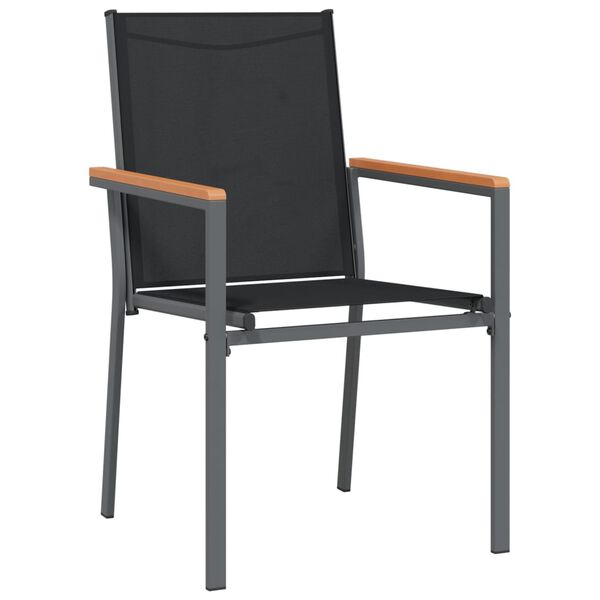 vidaXL Chaises de jardin lot de 2 noir 55x61,5x90cm textilène et acier