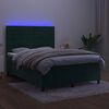 vidaXL Sommier &agrave; lattes de lit avec matelas LED Vert fonc&eacute; 140x200 cm
