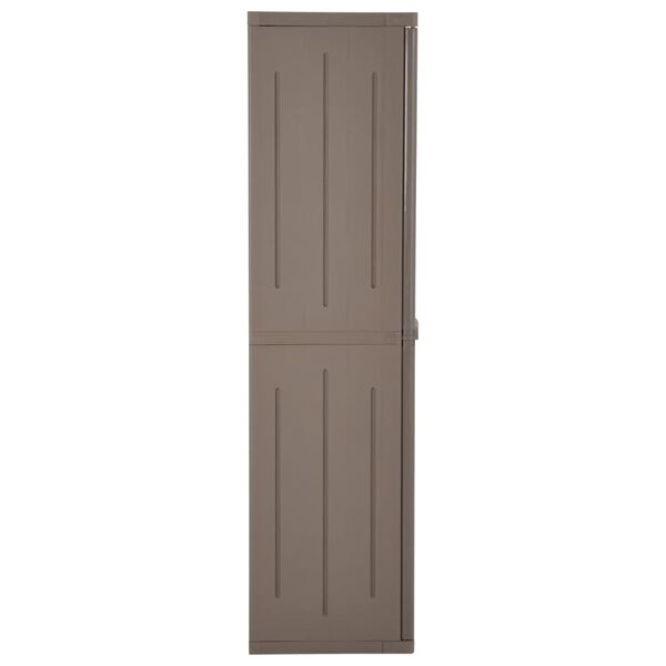vidaXL Armoire de rangement jardin Marron 65x45x172 cm PP Aspect bois