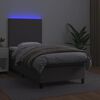 vidaXL Sommier &agrave; lattes de lit avec matelas et LED Gris 100x200 cm