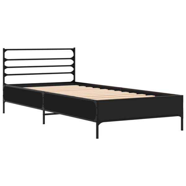 vidaXL Cadre de lit sans matelas noir 90x200 cm