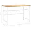 vidaXL Bureau d'ordinateur Blanc/ch&ecirc;ne clair 105x55x72 cm MDF et m&eacute;tal