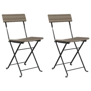 vidaXL Chaises pliantes (lot de 2) en polyrotin gris et acier