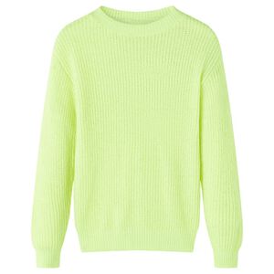 Pull-over tricot&eacute; pour enfants jaune fluo 116