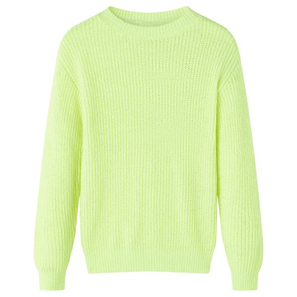 Pull-over tricot&eacute; pour enfants jaune fluo 116