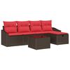vidaXL Ensemble de Canap&eacute;s avec coussin avec stockage Marron polyrotin