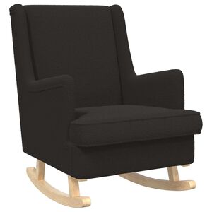 vidaXL Chaise &agrave; bascule Noir 62 x 80 x 85 cm Tissu en laine de mouton