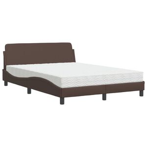 vidaXL Lit avec matelas Dover marron 120x200 cm similicuir