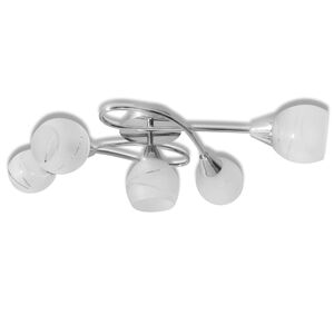 vidaXL Plafonnier avec abat-jours en verre pour 5 ampoules E14