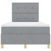 vidaXL Lit &agrave; ressort LED avec matelas Gris clair 120 x 200 cm tissu