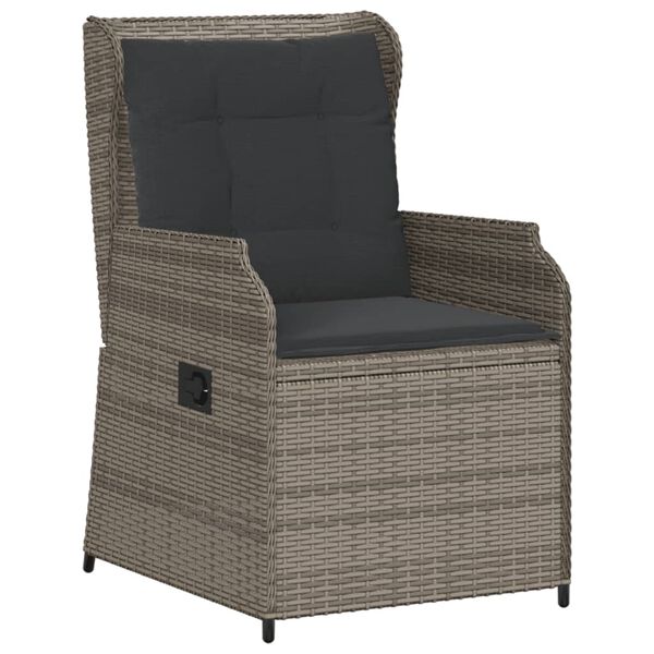 vidaXL Salon de jardin 5 pcs avec coussins Gris R&eacute;sine tress&eacute;e