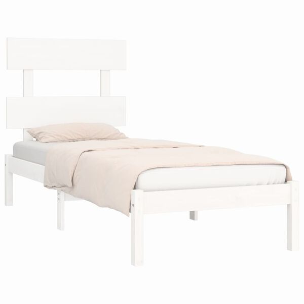 vidaXL Cadre de lit sans matelas blanc 100x200 cm bois massif