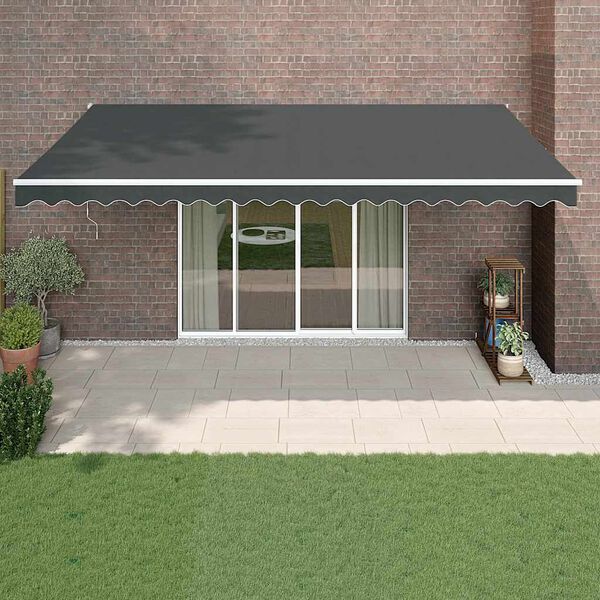 vidaXL Auvent r&eacute;tractable anthracite 5x3 m tissu et aluminium