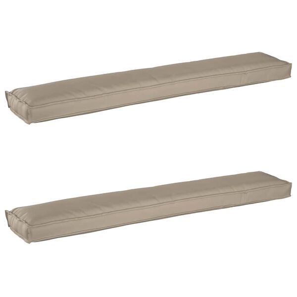 vidaXL Set de coussins de palette 2 pcs Taupe 200 x 40 x 8 cm