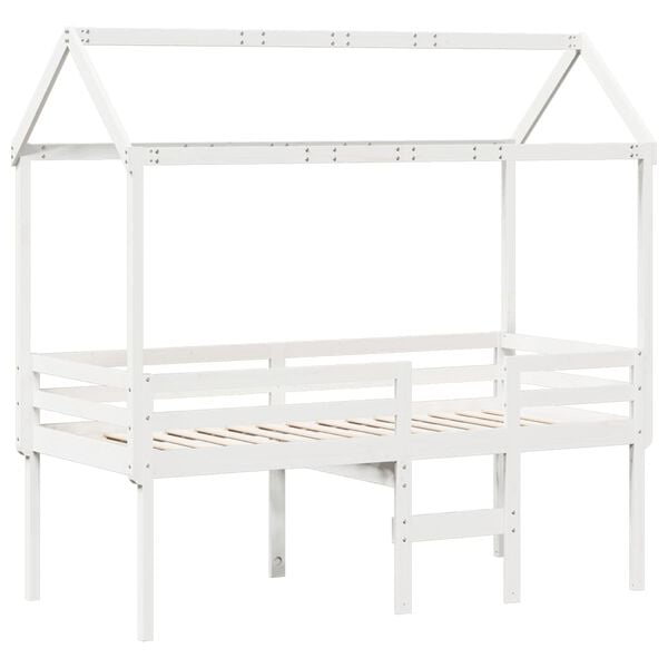vidaXL Lit haut sans matelas blanc 90x190 cm bois de pin massif