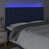 vidaXL T&ecirc;te de lit &agrave; LED Bleu 180x5x118/128 cm Tissu