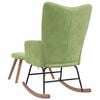 vidaXL Chaise à bascule avec repose-pied Vert clair Velours