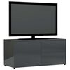 vidaXL Meuble TV Gris brillant 80x34x36 cm Bois d'ingénierie