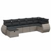 vidaXL Salon de jardin avec coussins 7 pcs gris r&eacute;sine tress&eacute;e