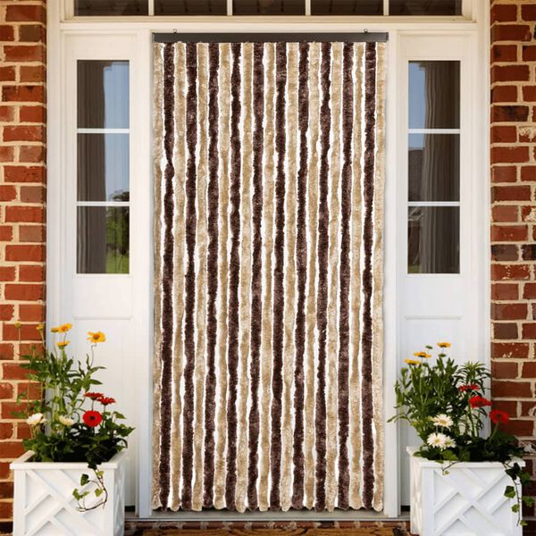 vidaXL Moustiquaire Beige et marron clair 90x200 cm Chenille