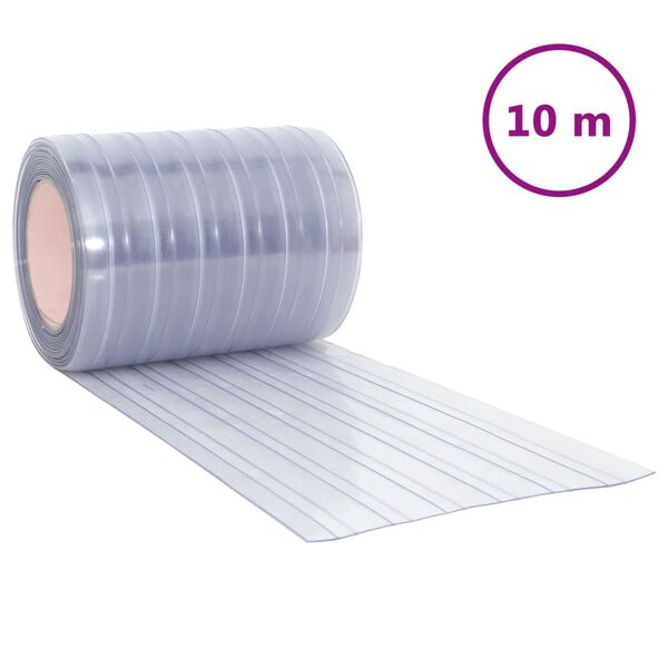 vidaXL Rideau de porte transparent 300 mmx2,6 mm 10 m PVC