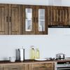 vidaXL Armoire murale de cuisine avec porte en verre Porto ch&ecirc;ne fum&eacute;