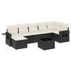 vidaXL Salon de jardin 8 pcs avec coussins noir r&eacute;sine tress&eacute;e