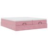 vidaXL Cadre de lit ottoman avec matelas rose 200x200 cm velours