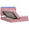 vidaXL Lit de rangement LED avec matelas Rose 180 x 200 cm Velours