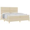 vidaXL Lit &agrave; ressorts avec t&ecirc;te de lit Cr&egrave;me 200 x 200 cm tissu