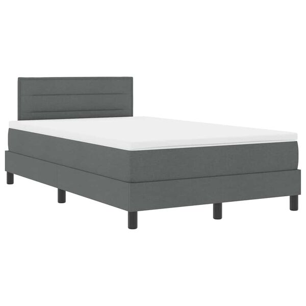 vidaXL Lit &agrave; ressorts avec matelas Gris fonc&eacute; 120 x 190 cm tissu