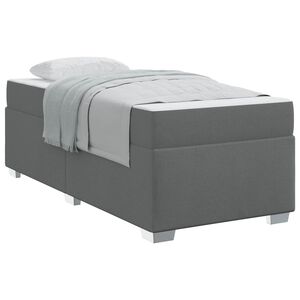 vidaXL Cadre de lit avec matelas Gris fonc&eacute; 100 x 200 cm tissu